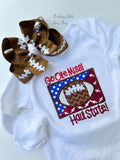 House Divided Football Shirt or bodysuit for Girls - choose two teams for the cutest girl's football shirt