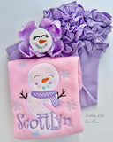 Lavender Snowman Hairbow