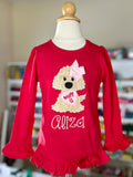 Wuff You Puppy Valentine ruffle shirt