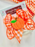 Orange Gingham Pumpkin Hairbow