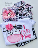 Miss Moo Cow Print Hairbow