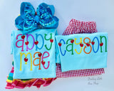 Bright Beginnings apple name shirt for girls