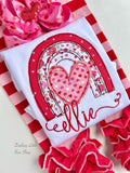 Valentine Rainbow shirt or bodysuit for girls