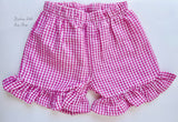 Pink Seesucker Ruffle Shorties
