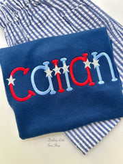 Navy Star Spangled shirt for boys