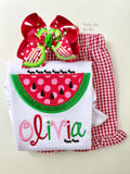 Watermelon bow - Watermelon Picnic Hairbow