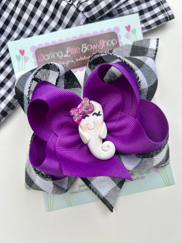 Purple and Black Girly Ghost Hairbow