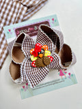 Brown Gingham Turkey hairbow