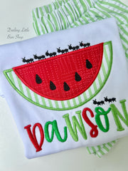 Watermelon Picnic shirt or bodysuit for boys