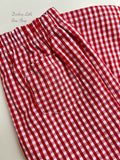 Boys Red and White Check Pants