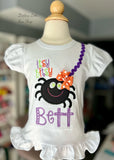Baby Girl Spider Halloween Shirt -- Itsy Bitsy Spider