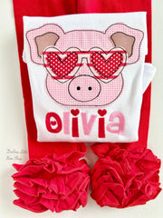 I Pig You Valentine shirt or bodysuit for girls