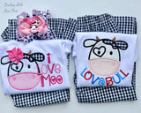 Miss Moo Cow Print Hairbow