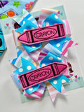 Bright Beginnings Crayon Pigtails bows