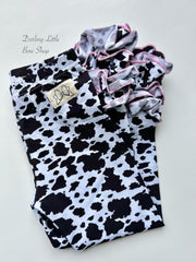 Miss Moo cow print Ruffle Leggings