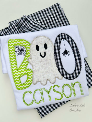 Boo Ghost Embroidered shirt for boys