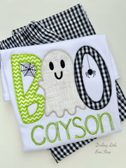 Boo Ghost Embroidered shirt for boys