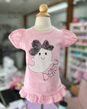 Pink Girly Ghost shirt - Darling Little Bow Shop