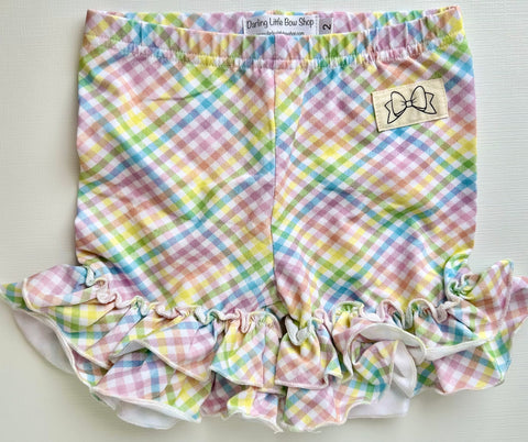 Spring Gingham Ruffle Shorties - Darling Little Bow Shop