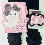 Pink Girly Ghost Bow - Darling Little Bow Shop