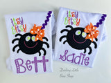 Baby Girl Spider Halloween Shirt -- Itsy Bitsy Spider