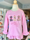 Puppy Love Pink Valentine ruffle shirt