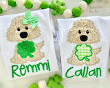 St. Patrick’s Day top for girls | Lucky dog