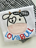 Lovabull Valentine Cow Embroidered shirt for boys
