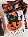 One Purr-fect Pumpkin Halloween Shirt for girls