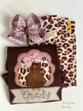 Autumn Ombre Cheetah print hairbow -- 6” or 4-5" Bow