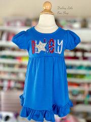 Girls Monogrammed Dress for 4th of July