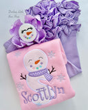 Lavender Snowman Hairbow