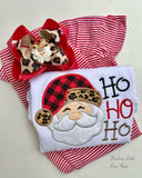 Santa Cheetah print Christmas hairbow