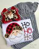 Santa Cheetah print Christmas hairbow