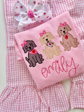 Puppy Love Pink Valentine ruffle shirt