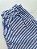 Boys Navy Seersucker Shorts