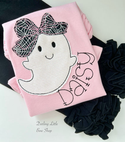 Pink Girly Ghost shirt - Darling Little Bow Shop