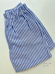 Boys Navy Seersucker Shorts