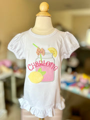 Mason Jar Pink Lemonade shirt, tank or bodysuit for girls