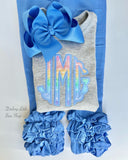 Pastel Rainbow monogram sweatshirt for toddler to adult