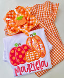 Orange and White Check Ruffle Pants