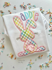 Pastel Rainbow Bunny Easter Shirt or Bodysuit for girls