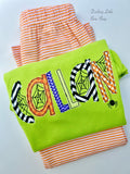 Boys Orange and White Stripe Knit Pants