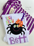 Baby Girl Spider Halloween Shirt -- Itsy Bitsy Spider