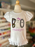 Boo Embroidered Ghost Shirt for girls