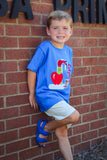 First Day of School Shirt for boys, boutique appliqué shirt with name and initial