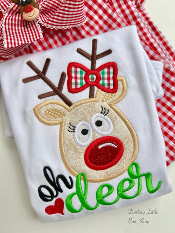 Oh deer Silly Reindeer shirt for girls