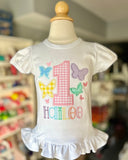 Butterfly Pastel Birthday Bodysuit or Shirt - ANY AGE