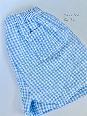 Blue Gingham Shorts for Boys