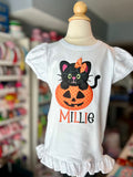 One Purr-fect Pumpkin Halloween Shirt for girls